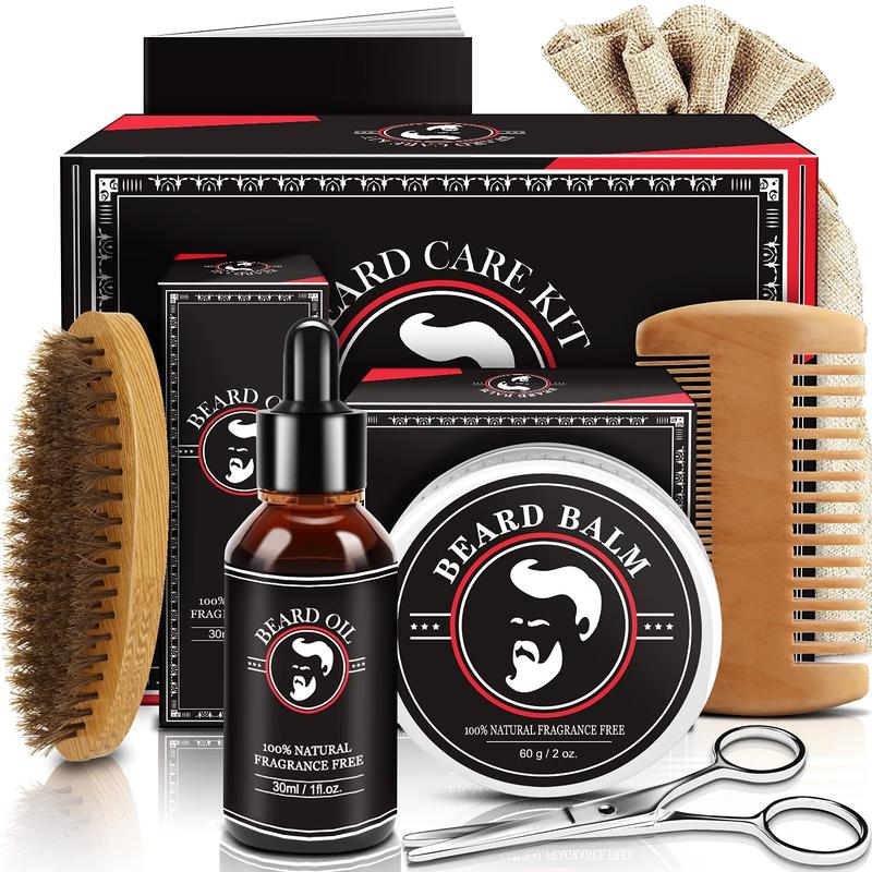 Christmas Gifts for Men Dad, Mens Stocking Stuffers, Beard Kit, Beard Growth and  Kit w Beard Oil Beard Balm Beard Brush Beard Comb Beard , Birthday Gifts for Husband Him Boyfriend Son