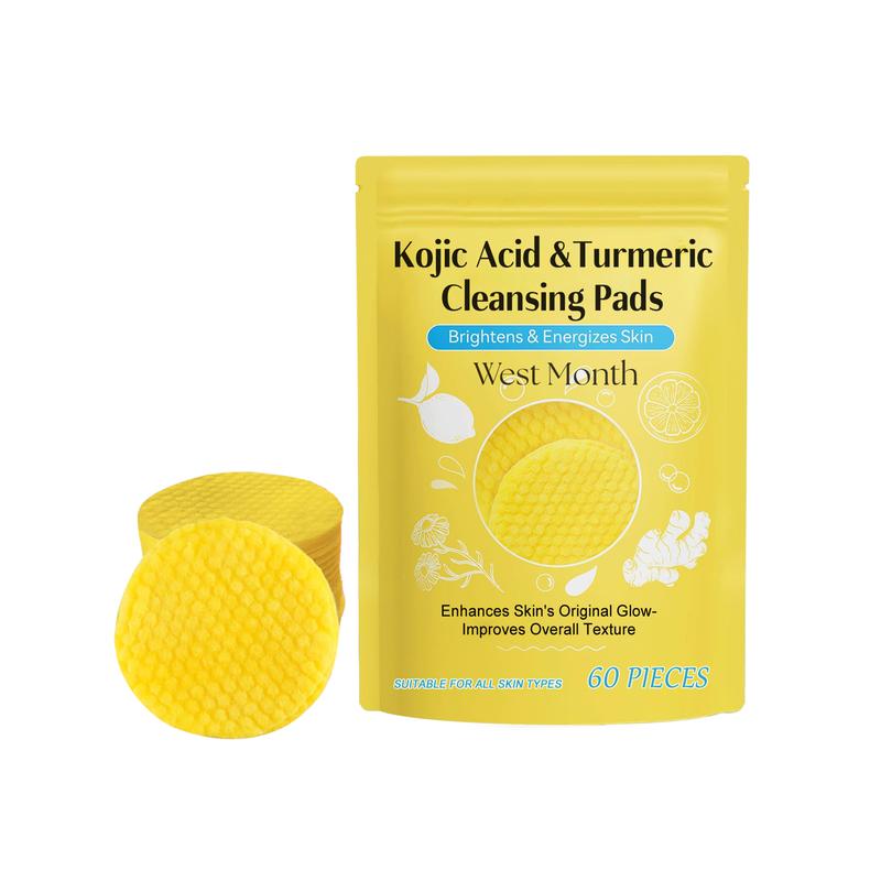 Kojic Acid Turmeric Cleansing Pads|Deep cleansing and Improve skin tone|Mild formula easy to carry, keeping skin fresh anytime