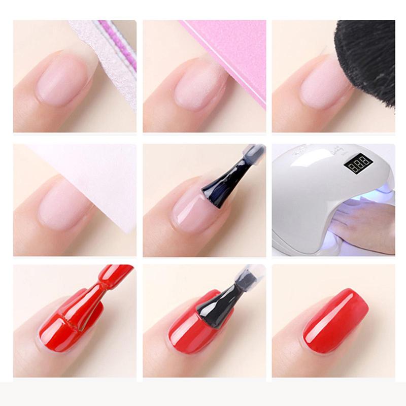 No Wipe Gel Top Coat & Base Coat Set, 1 Count Top Coat & 1 Count Base Coat, Shine Finish & Long Lasting Nail Art Gel, Nail Art & Nail Polish