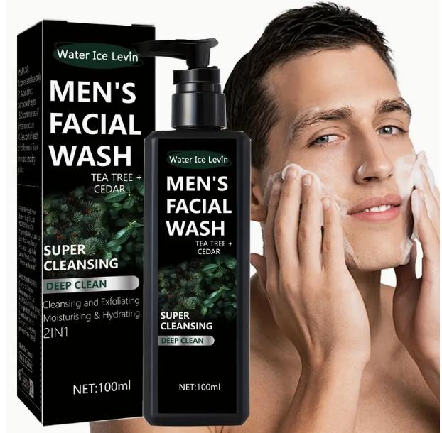 3.38oz Men's Facial Wash, Clearing, Refreshing, And Powerful Facial Cleanser For Exfoliating, Refreshing, Moisturizing, And Non Tense Men's 3-in-1 Facial Cleanser