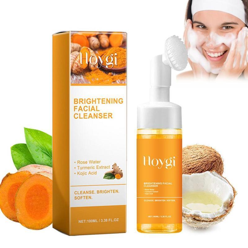 Turmeric Facial Cleanser, 1 2counts Set Gentle Moisturizing Facial Cleanser, Facial Skin Care Product for Daily Use, Oily Skin, Girls Bath Products