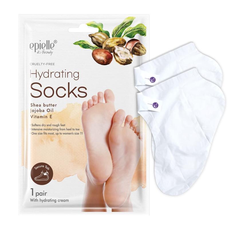 Hydrating Foot Masks (Socks 6pk) | For Cracked Feet, Dry Heels, Toes & Calluses | Shea Butter, Jojoba Oil, Vitamin E | Korean Skincare