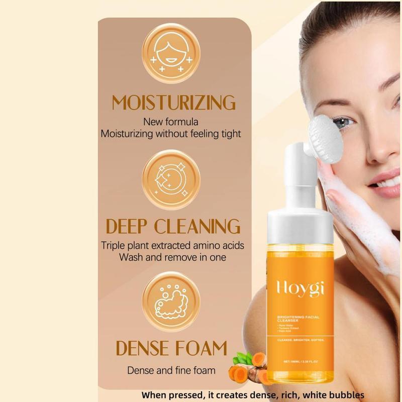 Turmeric Facial Cleanser, 1 2counts Set Gentle Moisturizing Facial Cleanser, Facial Skin Care Product for Daily Use, Oily Skin, Girls Bath Products