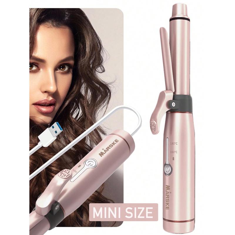 E-Verse Store Cordless Mini Curling Iron: USB Rechargeable, Ceramic, Dual PTC Heating, 3 Temp Settings, Ideal for Short Hair