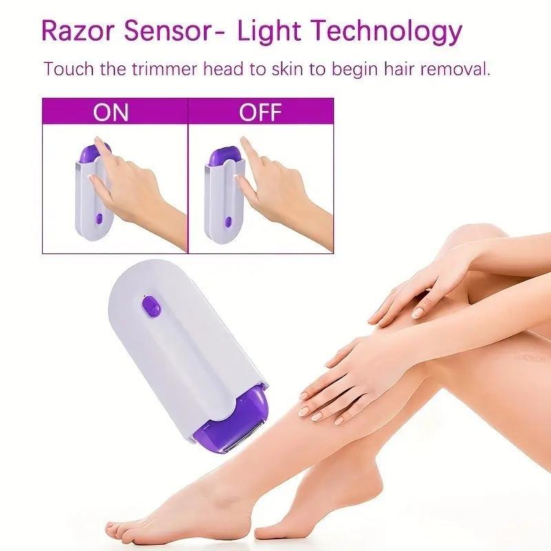 Electric Epilator, Household Blue Light Painless Shaver, USB Charging Induction Body Razor for Bikini Legs Armpit Face, Hair Removal Device for Women