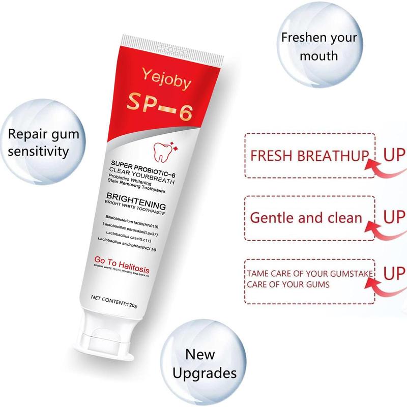 ProbioticSp-6 Toothpaste, Sp-6 Brighten Toothpaste, SP 6 Toothpaste,Fresh Breath, Sp-6 Toothpaste 4.2 oz