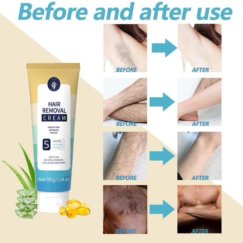 Hair Removal Cream: Hair Removal For Women and Men - Private Areas Bikini Area Body Legs Arms Underarms - Skin Friendly - Depilatory Cream - 100g Body Care hair removal