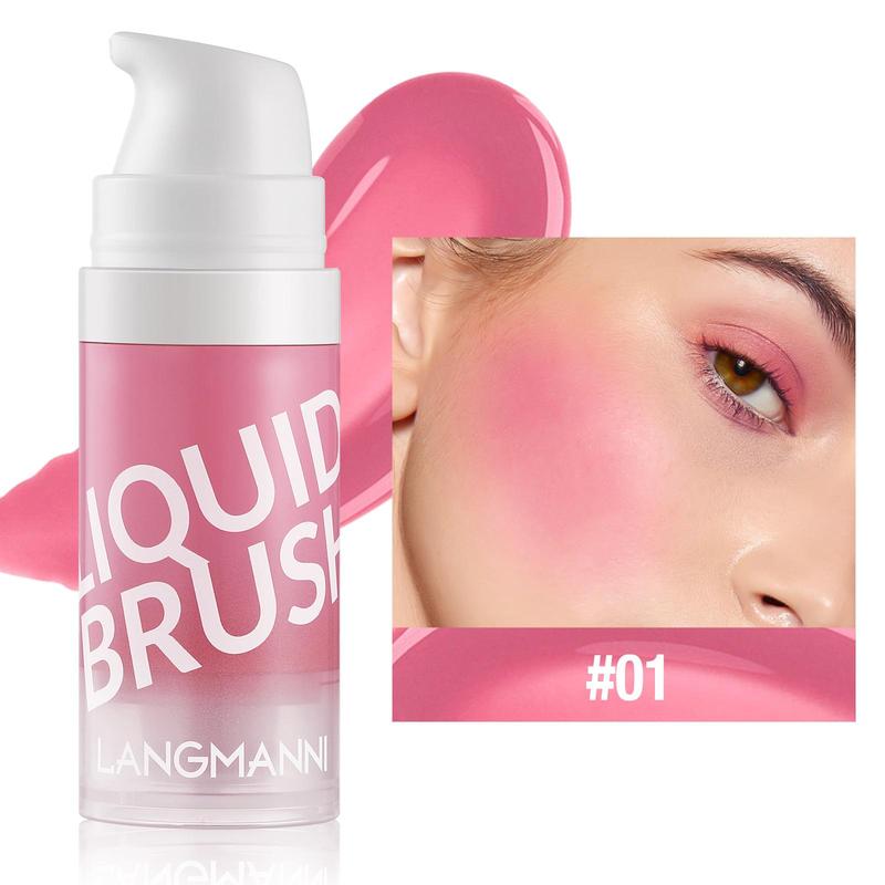 Long Lasting Liquid Blush, Pressed Blush Stick, Natural Look Blush for Daily Makeup, Lightweight Blush, Soft Color Shadow, Suitable for All Skins