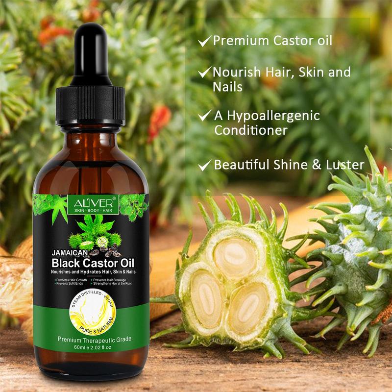 Black Castor Oil, Natural Hair Care Oil, Nourishing Hair Care Product for Smoothing, Hair Care & Styling Product, Hair Care Essential Oils, Comfort Haircare Products, Hair Products