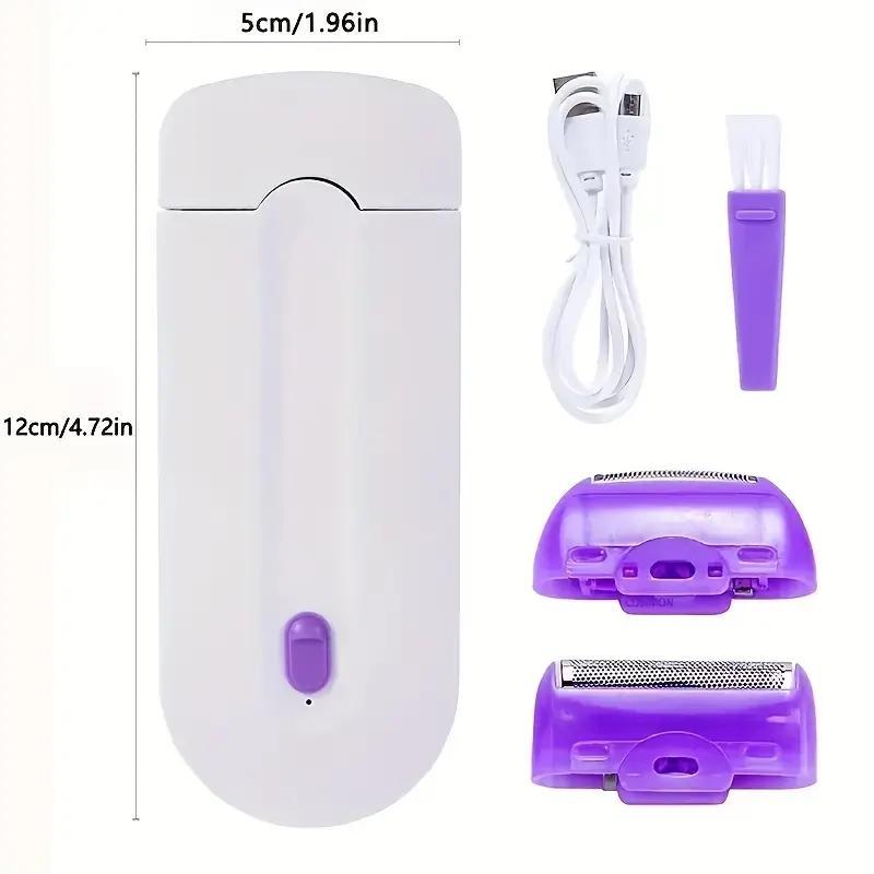 Electric Epilator, Household Blue Light Painless Shaver, USB Charging Induction Body Razor for Bikini Legs Armpit Face, Hair Removal Device for Women