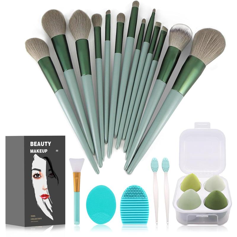 Makeup Brushes 22 count Makeup Kit,Foundation Brush Eyeshadow Brush Make up Brushes Set (Green, 22 count Set)