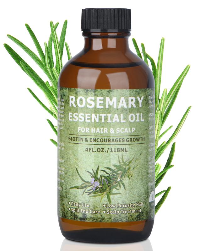 Rosemary Oil for Hair 4.0oz with Jamaican Black Castor Oil and Jojoba Oil - Nourishing for Dry, Damaged Hair, Split Ends,