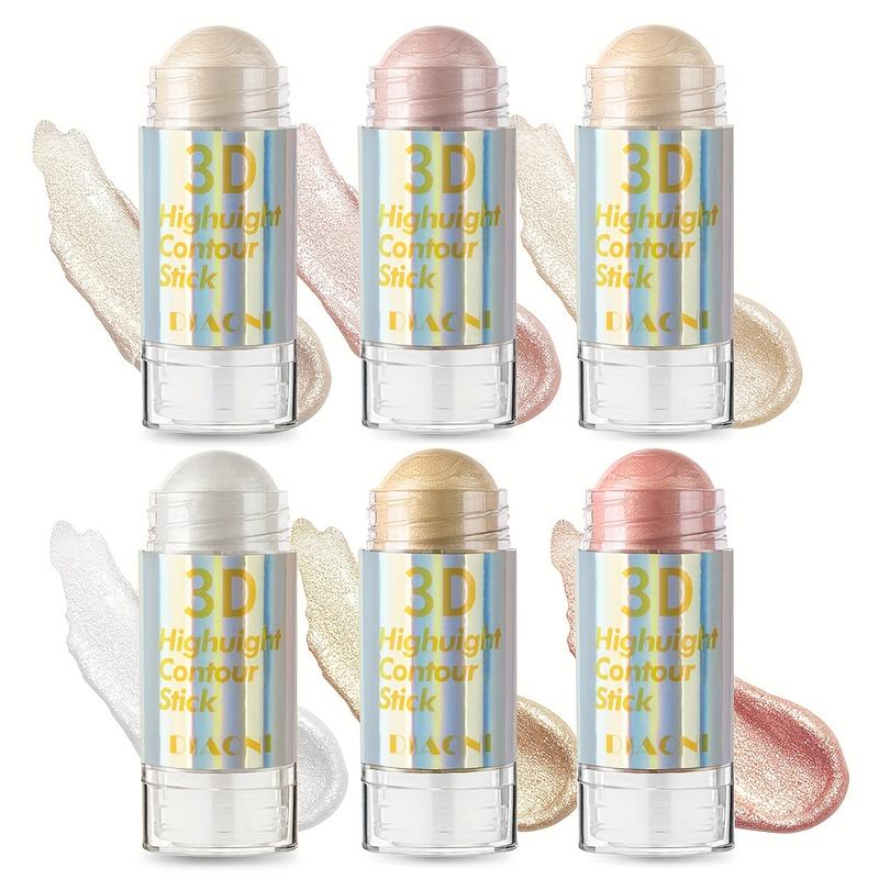 6 Colors Shimmer Water Light Highlighter Stick Blush Stick Make Up Face Body Glitter Illuminator Cosmetics Face Contour Brighten Makeup