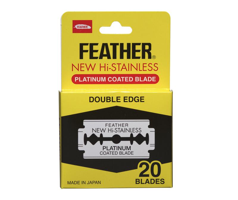 Feather Hi-Stainless Double Edge Razor Blades (20pk) - Fits Any Safety Razor Handle - Smooth Shaving for Comfort - Sharp Blades for a Close Shave - Made in Japan