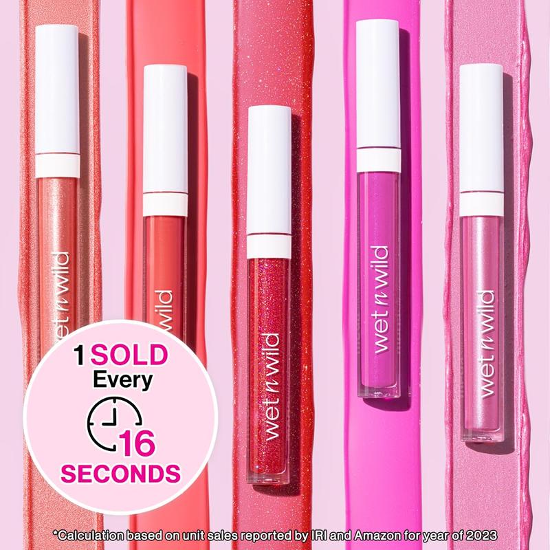 Wet N Wild Megaslicks Lip Gloss, Ultra-Glossy, Vitamin-E Enriched, Ultra-Gloss High Shine Moisturizing, Cruelty-Free & Vegan - My Cherry Amour Markwins Beauty Brands