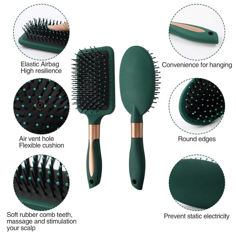 Professional Hair Brush Set, 6 Counts set Wet & Dry Hair Cushion Comb Set, Tangle-free Hair Brush, Hair Styling Tools for Men & Women