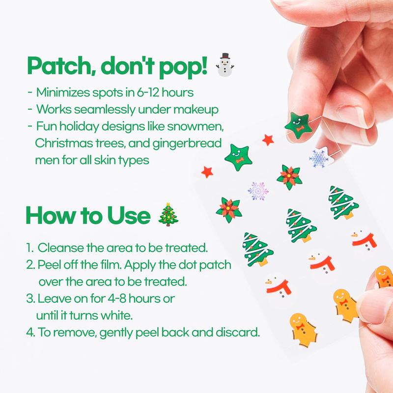 Acne Patch Shapes Holiday Edition 85ct | Hydrocolloid Dressing, Tea Tree | Fun for Parties, sleepovers, Girls' Nights, Christmas Party, Girl's gift