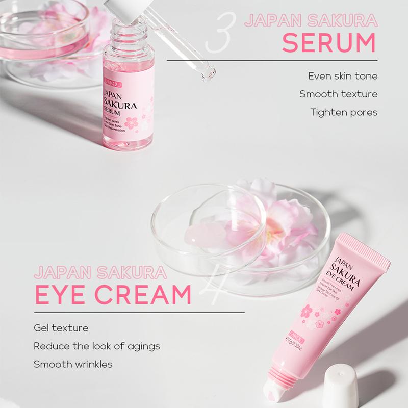 Skin Care Set JAPAN SAKURA Women Beauty Gift Sets Skin Care Kit with Cleanser,  Toner, Lotion, Serum, Eye Cream, Face Cream Travel Kit for Women Teen Girls Mom  Daughter TSA-friendly Sizes 6pcs facial sheet moisturizer Skin Repair Comfort