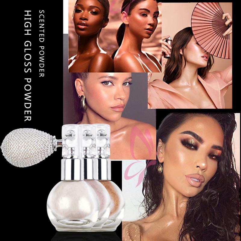 Diamond Highlighter Powder Spray Waterproof High Gloss Glitter Body Bronzer Highlight Powder Face Contour Illuminator Makeup Shimmer Cosmetic,Shimmer Sparkle Powder Makeup Spray, for Face Body Cosmetic   Oil Pearl