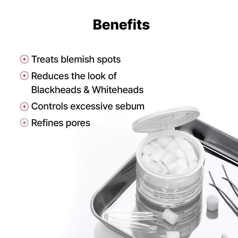 [COSRX OFFICIAL] The AHA 2 BHA 2 Blemish Treatment Serum (30+ cotton balls per serum) | Breakout Spot Treatment, Pore Care, Blemish Care