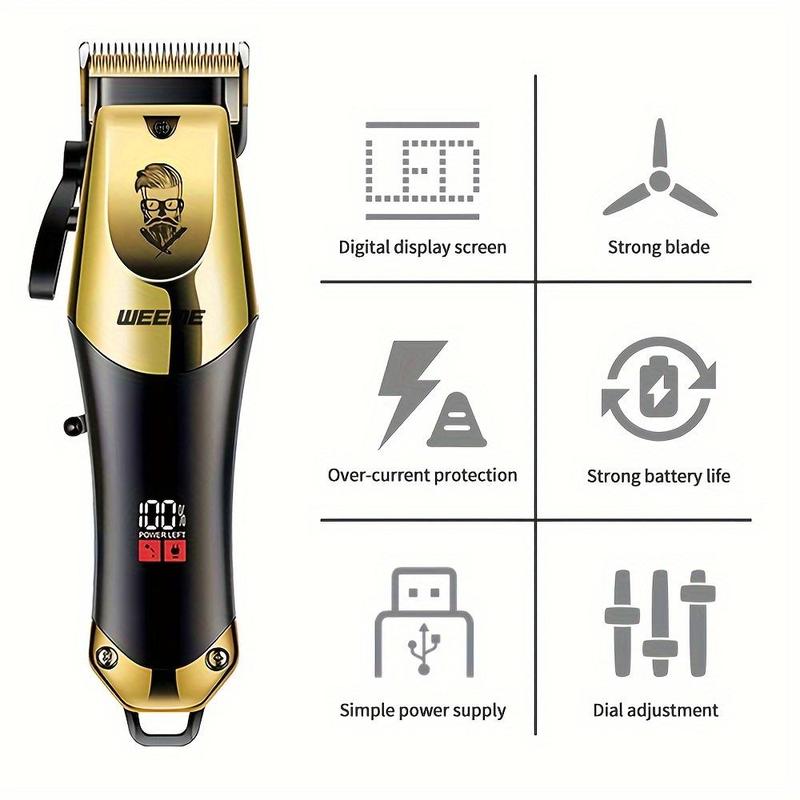 Professional Hair Trimmer Kit, 1 Box Rechargeable Hair Clipper with Accessories, Hair Trimmer for Men, Great for Stylists Barbershop Salon Home Use