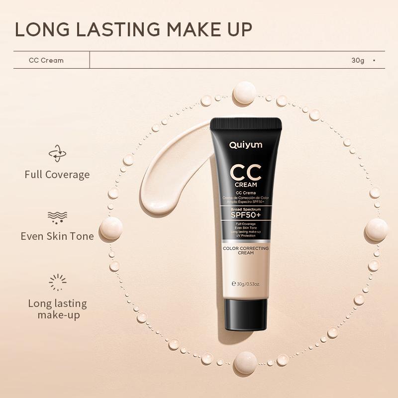 Lightweight Cc Cream, Natural Extract Hydrating Concealer Cream, Moisturizing Facial Color Correcting Primer Makeup Foundation, Sun Care Makeup Base Cream