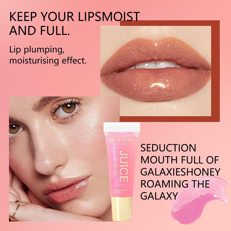 Hydrating Glossy Liquid Lipstick, Tinted Moisturizing Lip Gloss, Glossy Lip Glaze Stick, Smudge-proof Plumping Lip Tint for Dating & Daily, Lip Care Moisturizer