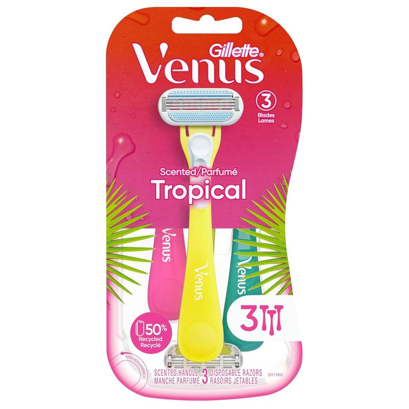 Gillette Venus Tropical Women's Disposable Razor, 3 Count