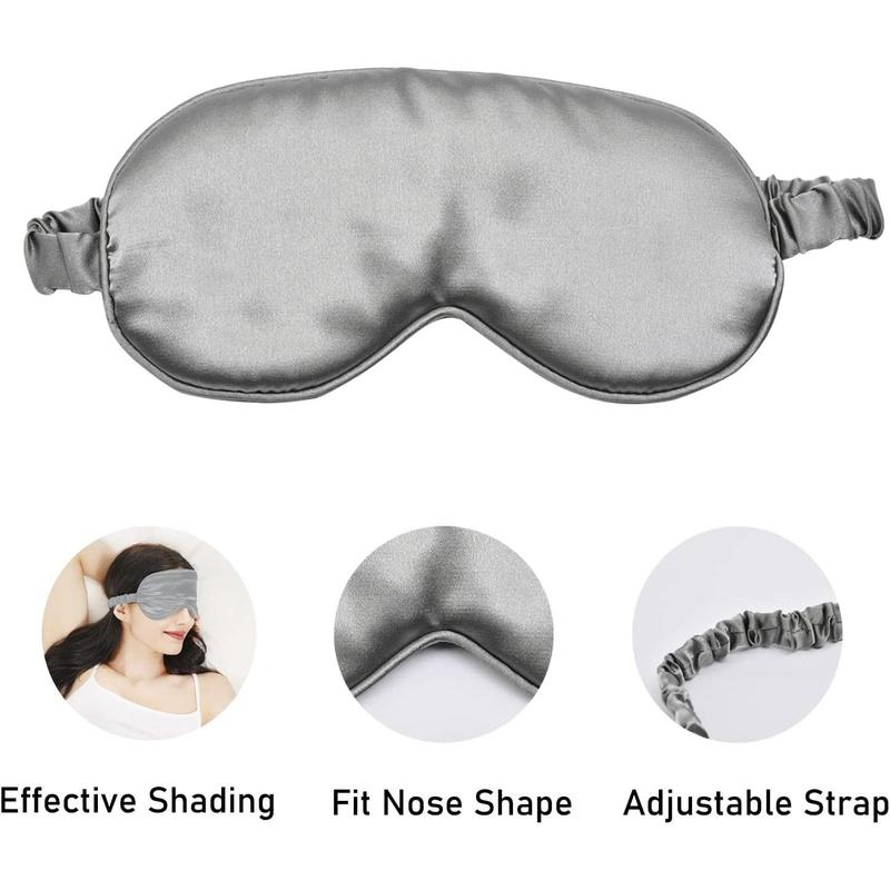 Sleep Mask 4 Pack Silk Eye Cover Soft Satin Blindfold Elastic Strap Night Eyeshade Travel Nap for Women Men