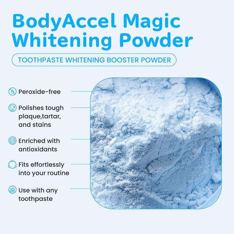 BodyAccel Natural Pearl Probiotic Whitening Tooth Powder | Effective Stain Removal | Promotes Oral Health | Refreshing Breath | Gentle & Safe Formula