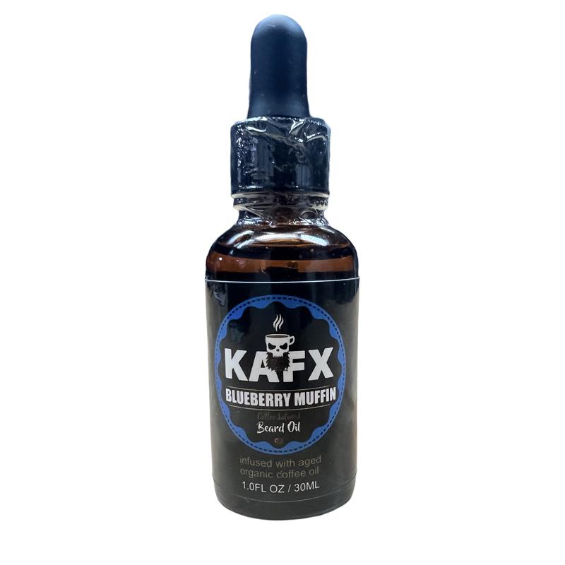 KAFX Body Blueberry Muffin Coffee Infused Beard Oil Organic Scented Hair Care Aroma Coconut