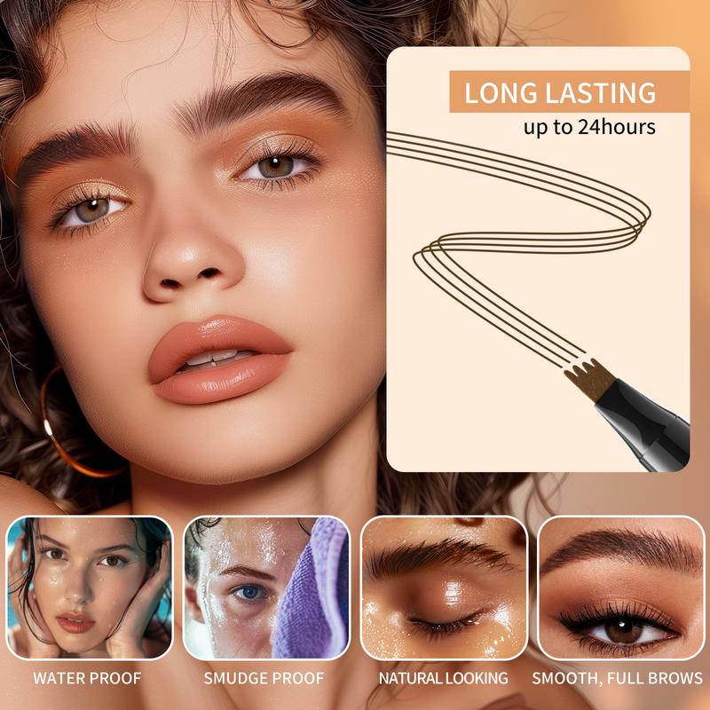 Microblading Eyebrow Pen eyebrow pencil,2 in 1 Magic makeup brow pencil eyebrow brush,3d eyebrow pencil waterproof eyebrow pencil,Create Natural-Looking Brows eye brow tinting