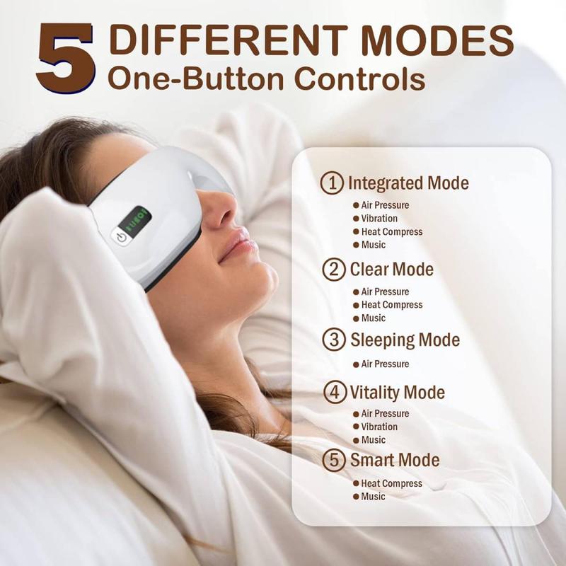 Smart Eye Massager, 1 Box Five Modes Electric Eye Massage Tool, Eye Care Tool for Women & Men, Professional Eye Care Tool for Relaxation Massage Experience