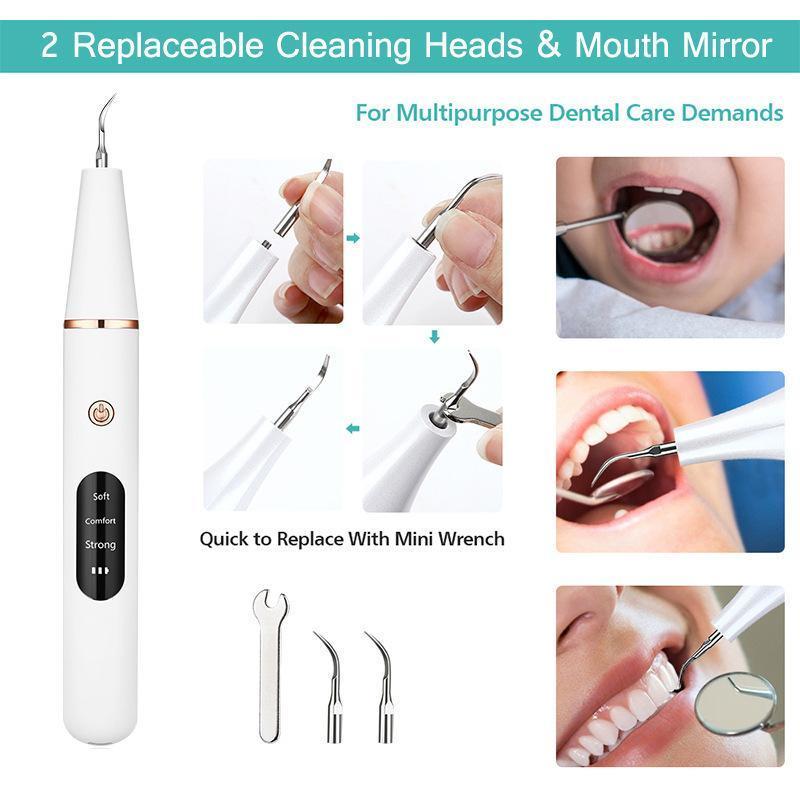 Portable Electric Teeth Cleaner Set, Rechargeable Teeth Polisher with LED Light & 4 Counts Dental Tools, Oral Irrigator for Home & Travel