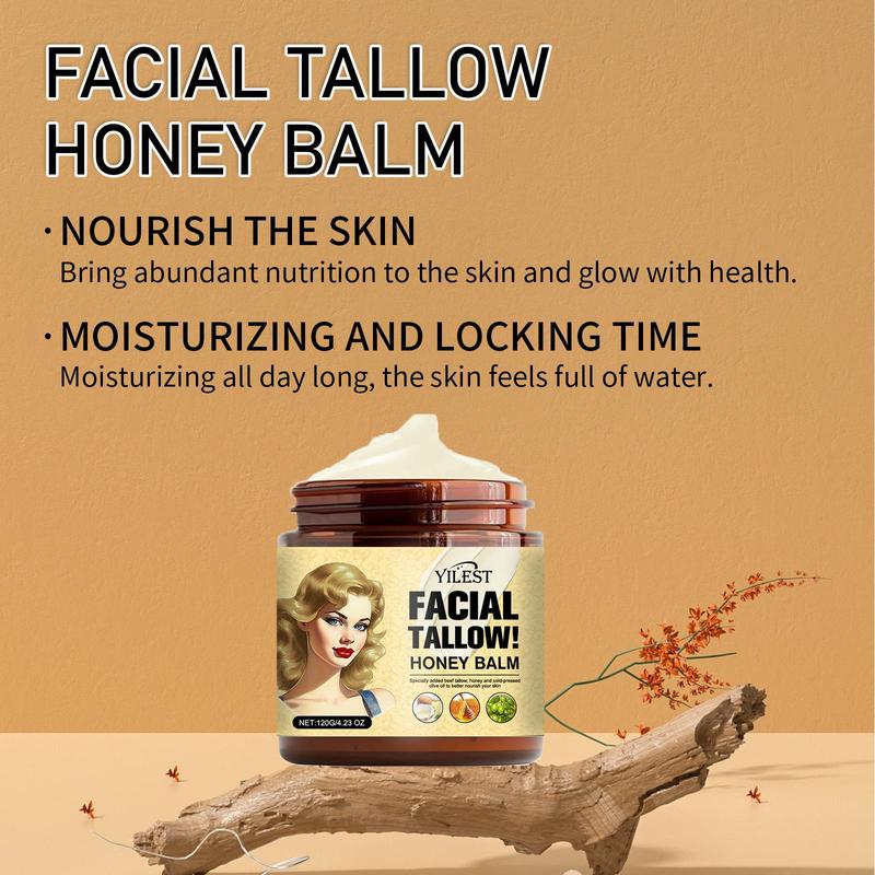 Beef Tallow & Honey Face Cream, 1 2 Counts Moisturizing Face Lotion, Face Moisturizer, Skin Care Product for Women & Men