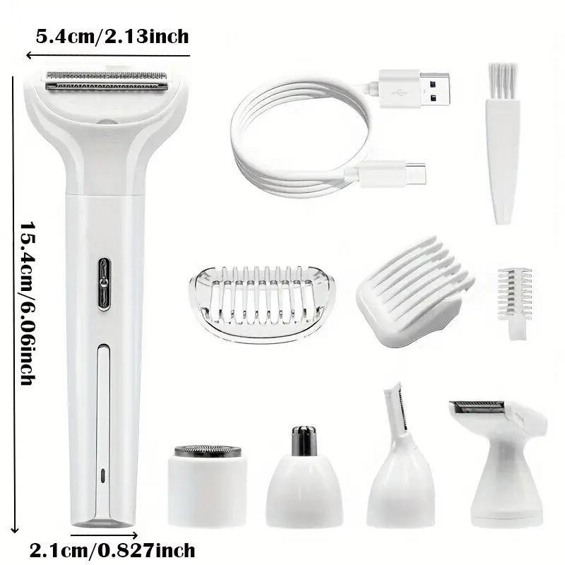 5 in 1 Electric Eyebrow Shaver Set, 1 Set Multifunctional Electric Hair Removal Tool, USB Rechargeable Eyebrow Trimmer for Leg, Arm, Underarm