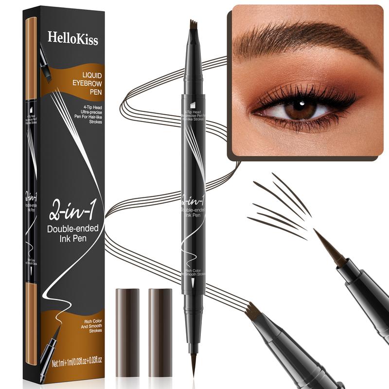 Microblading Eyebrow Pen eyebrow pencil,2 in 1 Magic makeup brow pencil eyebrow brush,3d eyebrow pencil waterproof eyebrow pencil,Create Natural-Looking Brows eye brow tinting