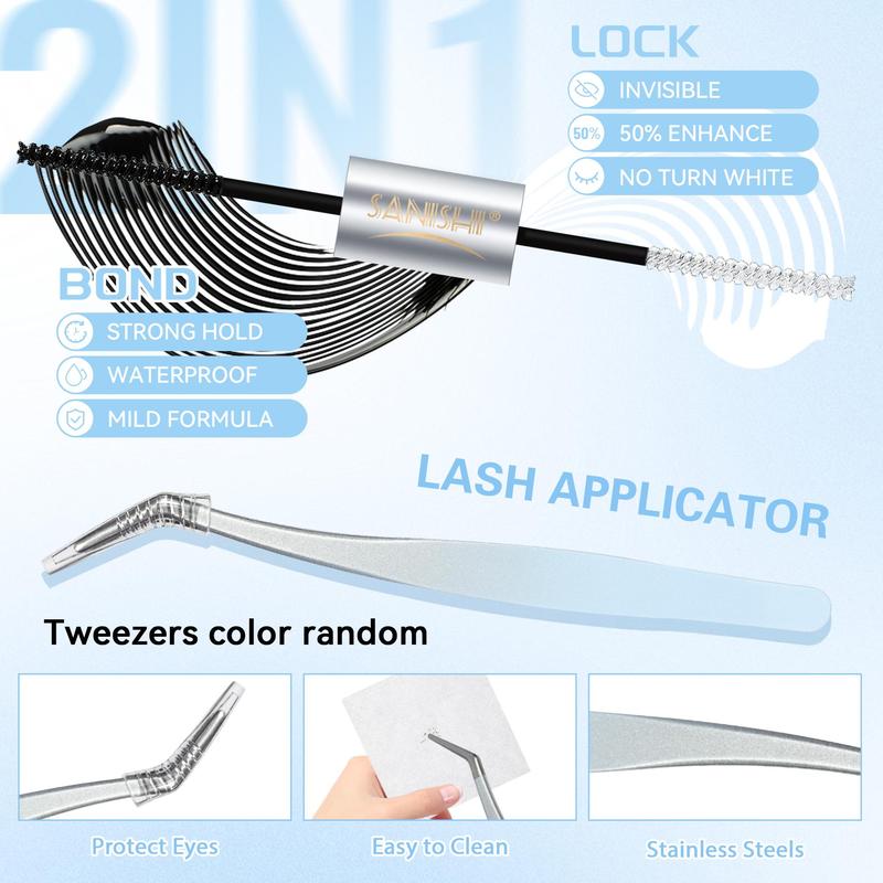 Self Grafting False Eyelashes Extension Kit, 1 Set Individual False Eyelashes with Bond & Seal & Glue Remover & Tweezers, Eyelash Extensions Kit, Lash Clusters Kit, Cosmetic Products, Makeup Products