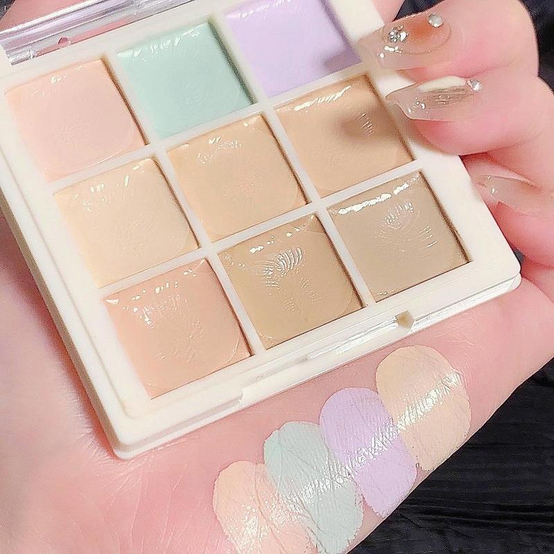 9 Color Concealer Palette, 1 Count Long Lasting Concealer, Multicolor Concealer, Small Portable Travel Pack, Makeup Product for Women & Girls