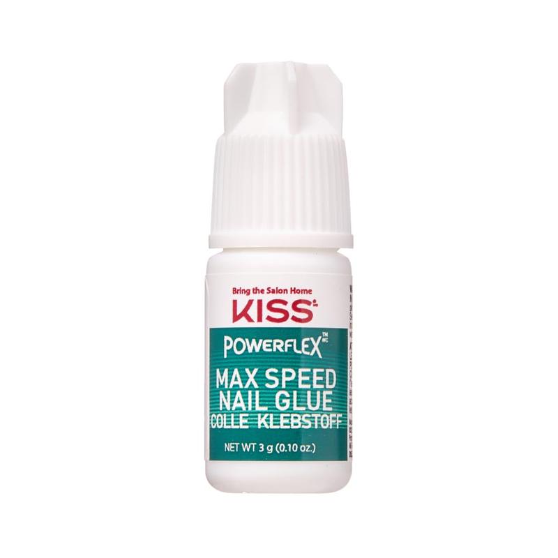 KISS PowerFlex Maximum Speed Nail Glue for Press On Nails, Super Strength Flex Formula Nail Adhesive, Includes One Bottle 3g (0.10 oz.) with Twist-Off Cap & Nozzle Tip Squeeze Applicator