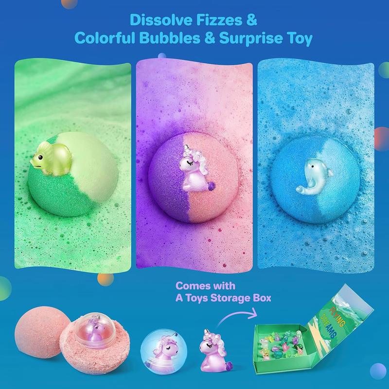 Bath Bombs for  with Toys Inside - 24 Pack  Bath Bombs with Glow in The Dark Bath Toys Inside,   Bubble Bath Fizzy Bath Bombs for Girls Boys, Birthday Gifts for