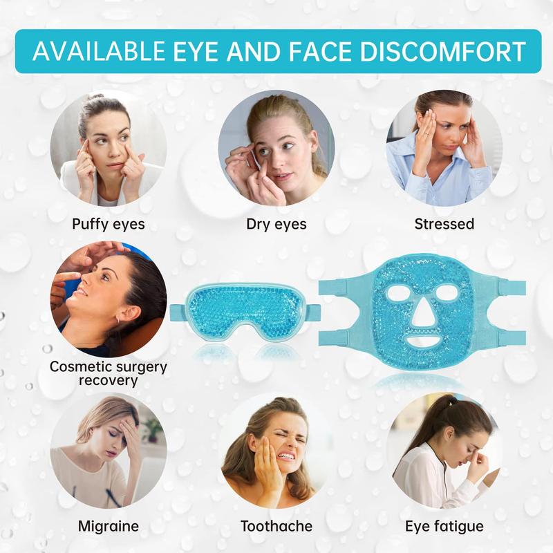 Gel Cooling Ice Face Eye Mask, Cold Face Eye Mask Ice Pack, Reduce Face Puffiness, Smooth Wrinkles, Comfort Skincare Products for Home & Travel Use