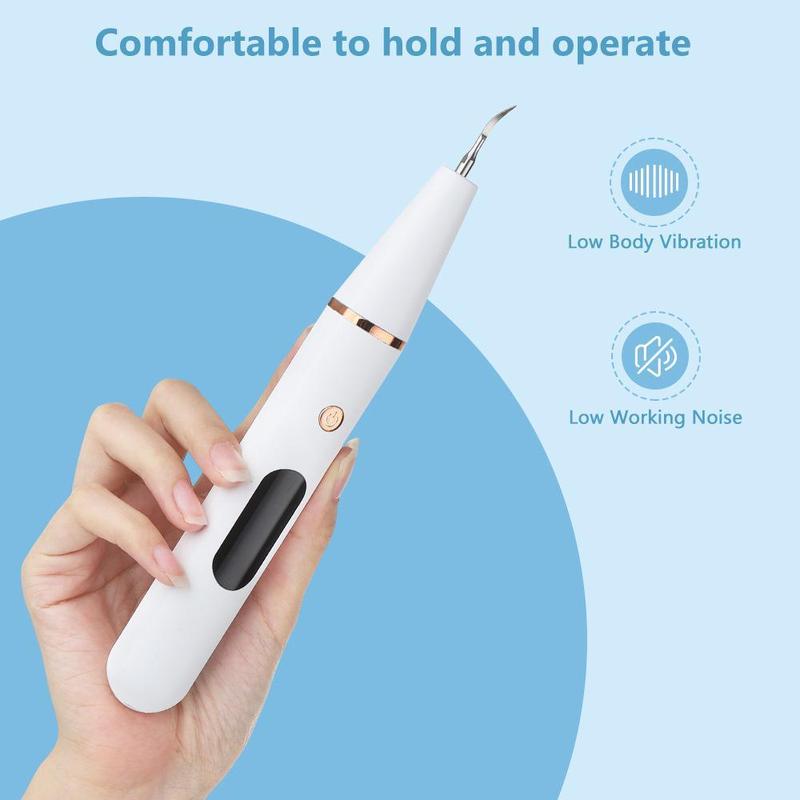 Portable Electric Teeth Cleaner Set, Rechargeable Teeth Polisher with LED Light & 4 Counts Dental Tools, Oral Irrigator for Home & Travel