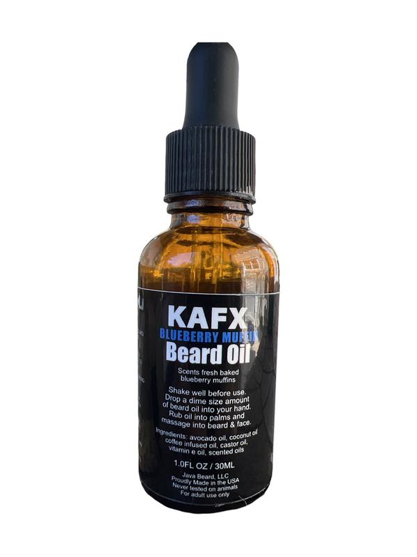 KAFX Body Blueberry Muffin Coffee Infused Beard Oil Organic Scented Hair Care Aroma Coconut