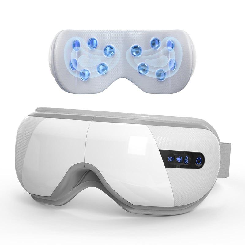 Eye Massager with Heat and Balloon Massage That Most Similar to Body Massage Vibration with Massage and Voice Prompt Function with Wirless Music Eye Protector Rechargeable Eye Mask to Relieve Eye