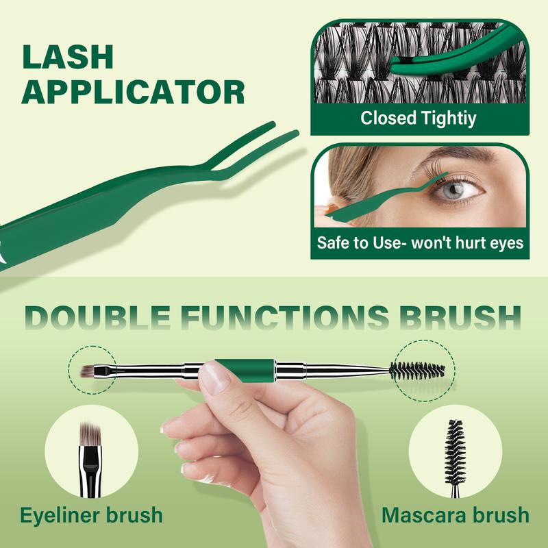 BlackFriday KEYYOU Natural Lash Clusters Kit Wispy C Curl EyeLash Extension Kit Waterproof Long-Lasting Lash Extension Kit Easy DIY At Home Cosmetic