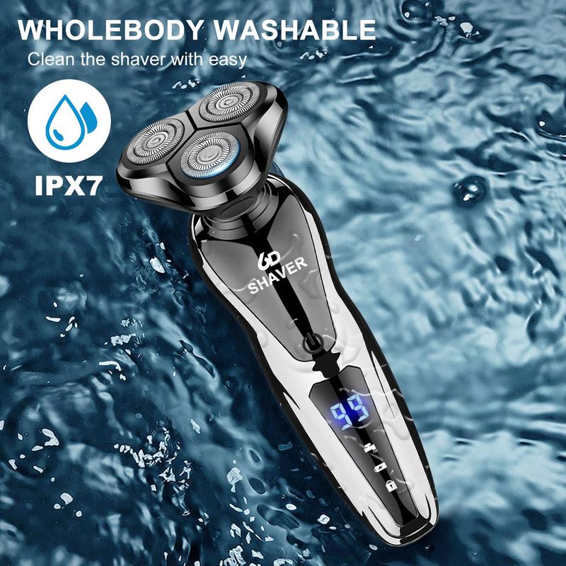 Electric Razor for Men, Electric Shaver for Men, Waterproof Wet Dry Cordless Shaver, Rechargeable Razor for Men Face