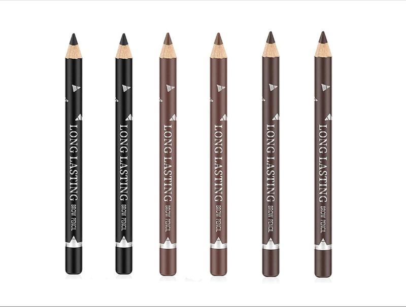 Go Ho 6 PCS Eyebrow Eye Liner Pencil Set,Easy to Color Sweatproof Eye Brow Pencil