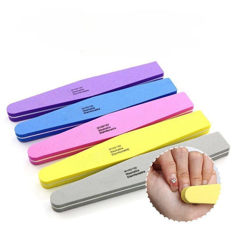 Double Sided Nail File Sponge (10pcs pack), Nail Buffer Block Sponges for Nail Polishing, Professional Manicure Tool for Home & Beauty Salon