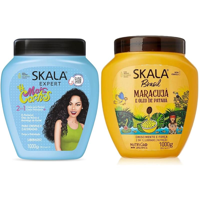 SKALA Hair Type 3ABC - Mais Cachos & Passion Fruit Combo - Hydrate Curls, Eliminate Frizz, For Curly Hair Haircare Comfort Repair Nourishing Shampoo